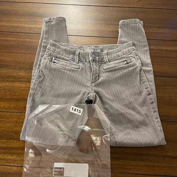 The Limited Womens Skinny Leg Pinstripe Pants Size 0 Gray - Picture 11 of 12
